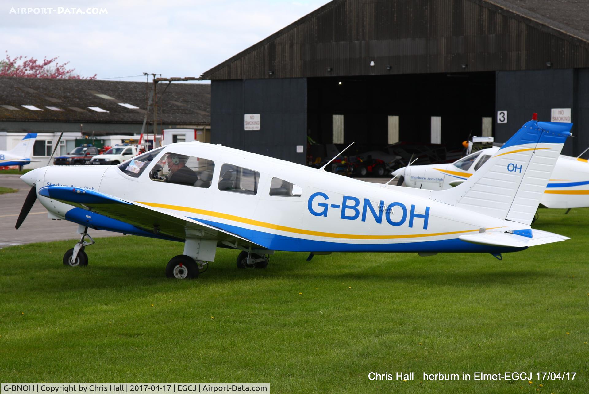G-BNOH, 1987 Piper PA-28-161 Cherokee Warrior II C/N 2816016, at Sherburn in Elmet
