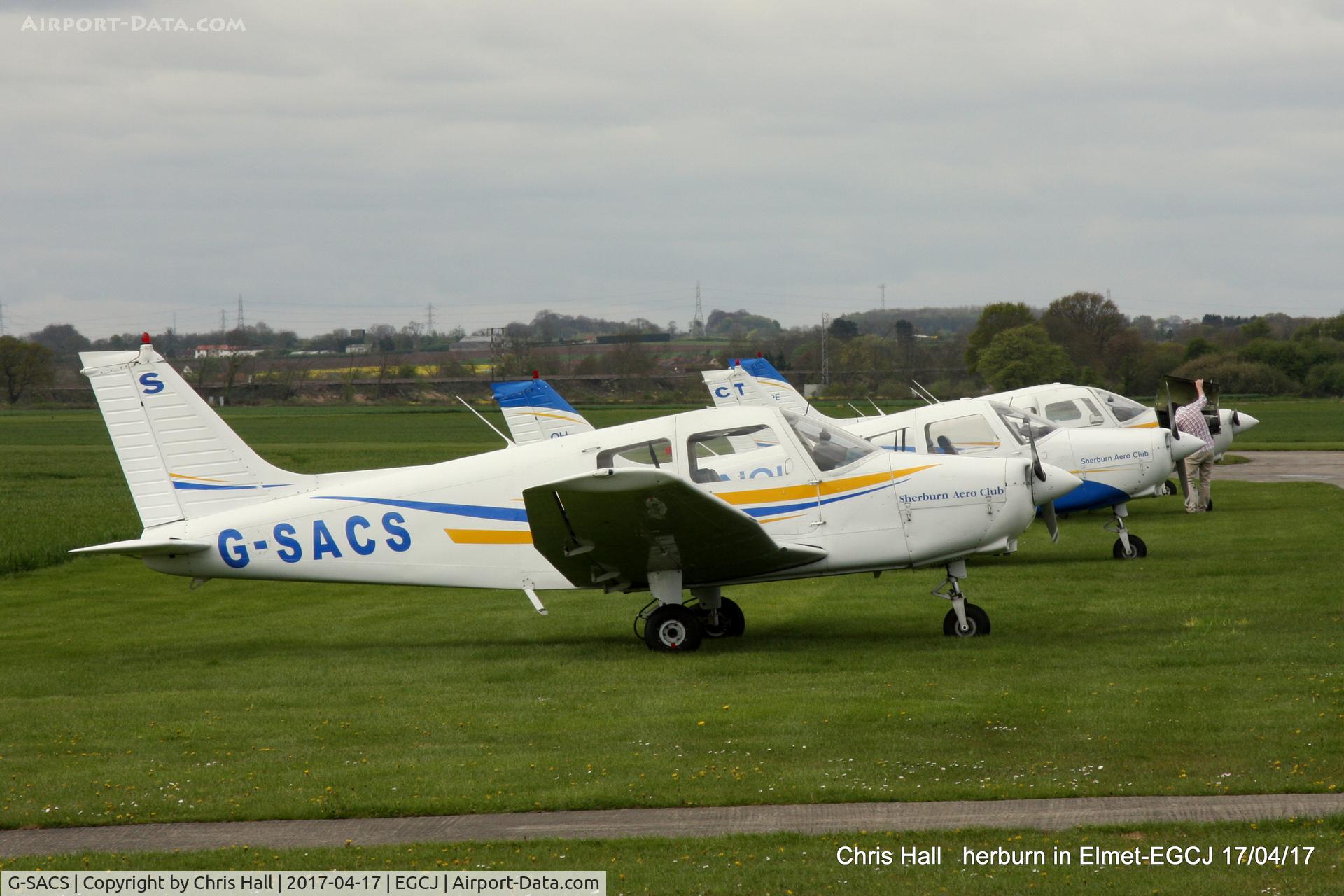 G-SACS, 1988 Piper PA-28-161 Cadet C/N 28-41047, at Sherburn in Elmet