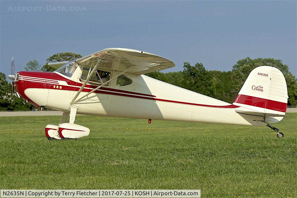 N2635N, 1947 Cessna 140 C/N 12893, At 2017 EAA AirVenture at Oshkosh