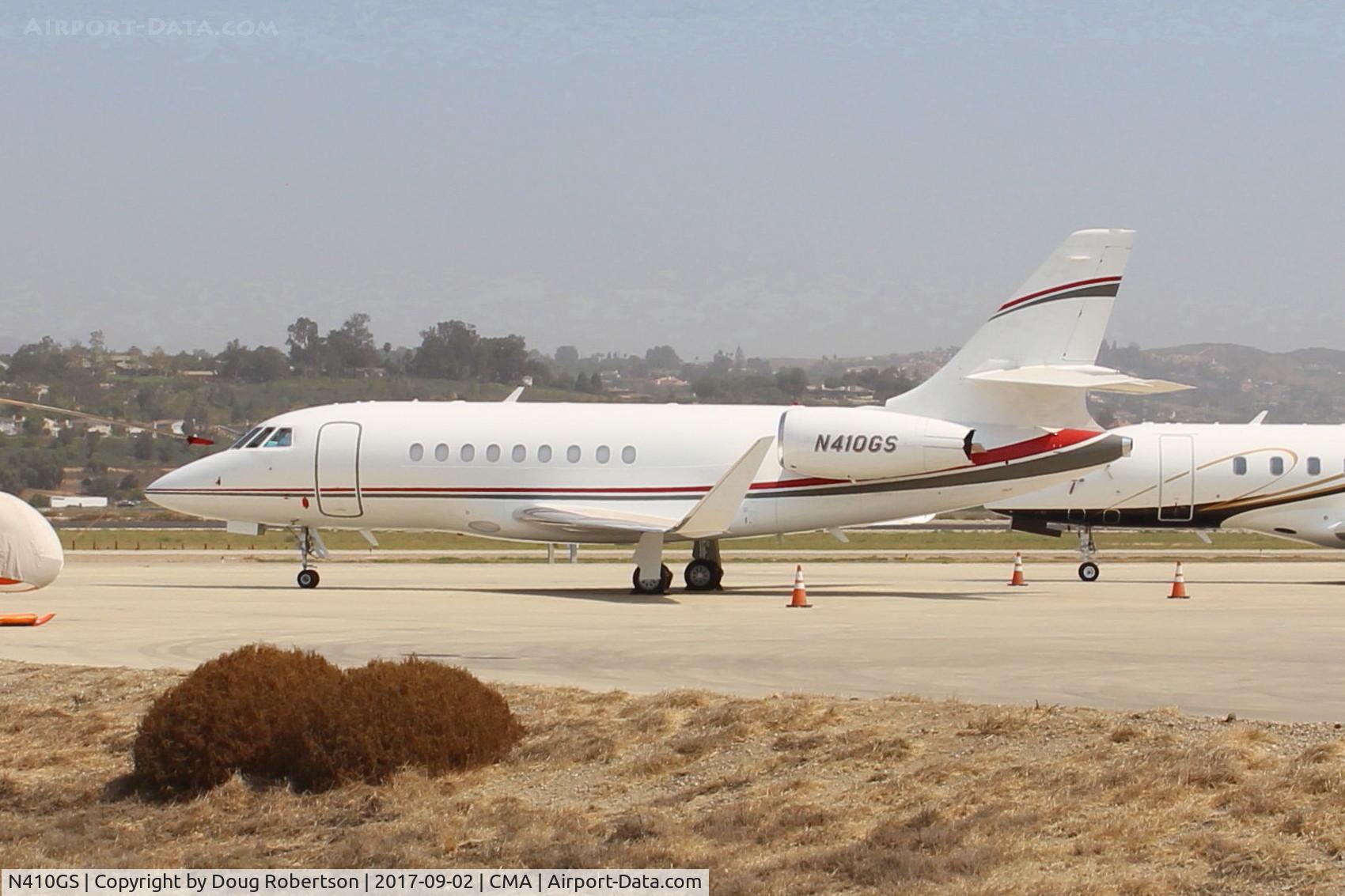 N410GS, 2015 Dassault Falcon 2000S C/N 731, 2015 Dassault FALCON 2000 EX, two P&W(C)308C 7,002 lb st each with FADEC, Nordam thrust reversers, increased fuel, extended range version, at SUN AIR ramp
