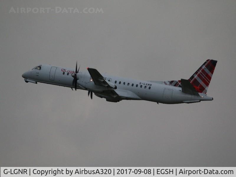 G-LGNR, 1993 Saab 2000 C/N 2000-004, Take off after bit if a rain storm