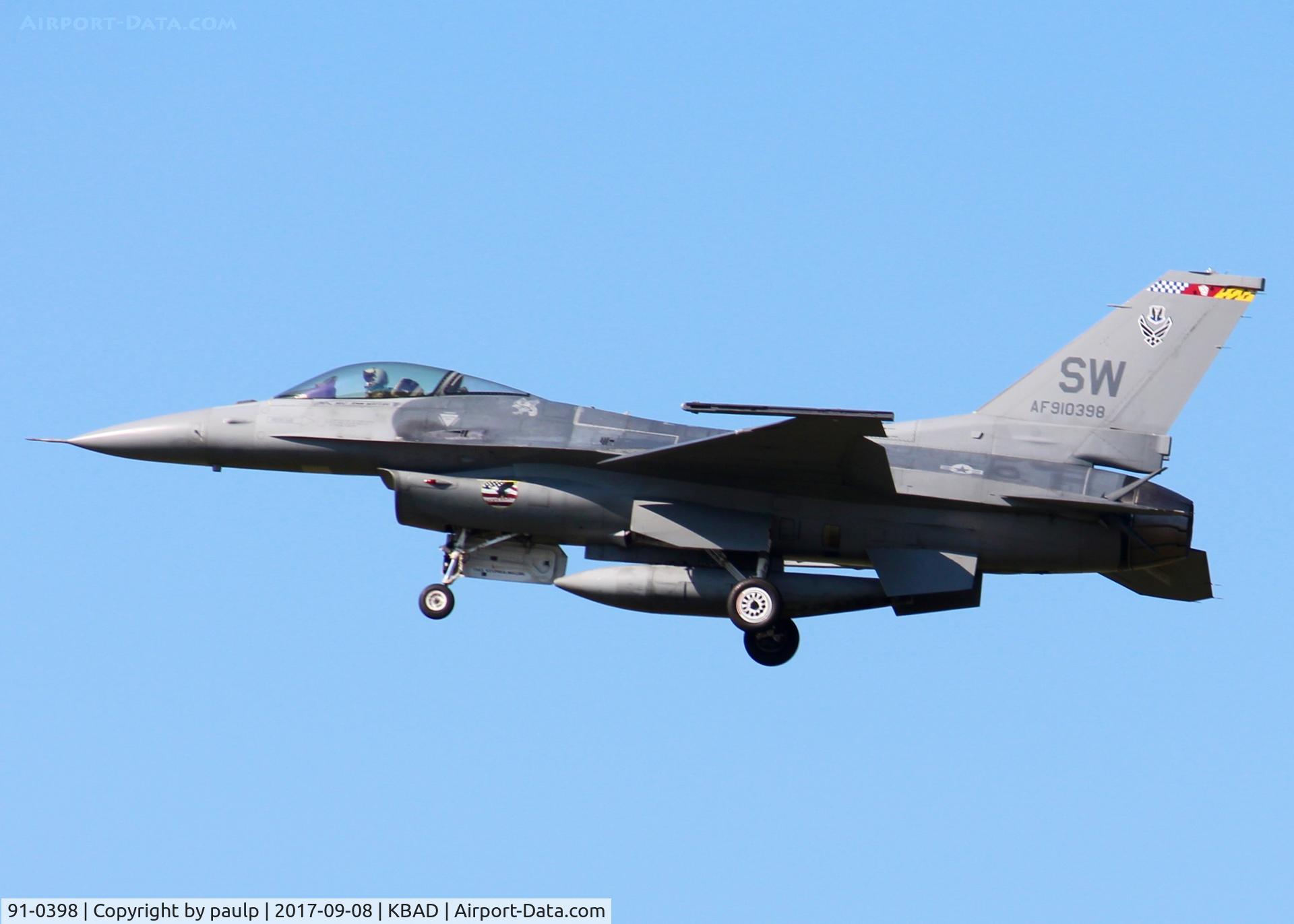 91-0398, 1993 General Dynamics F-16C Fighting Falcon C/N CC-86, Shaw Air Force Base F-16's taking refuge at Barksdale until Hurricane Irma finds her course.