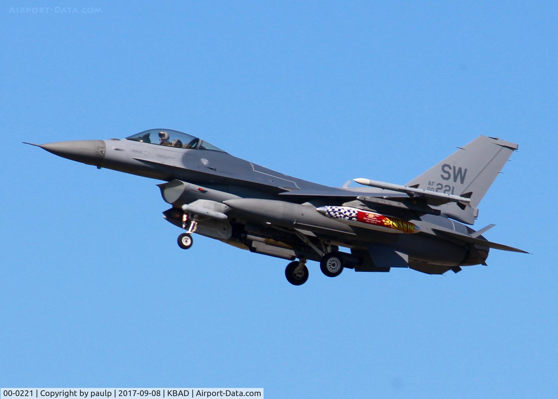 00-0221, Lockheed Martin F-16CM Fighting Falcon C/N CC-183, Shaw Air Force Base F-16's taking refuge at Barksdale until Hurricane Irma finds her course.