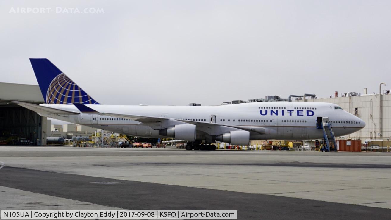 N105UA, 1994 Boeing 747-451 C/N 26473, SFO 2017.