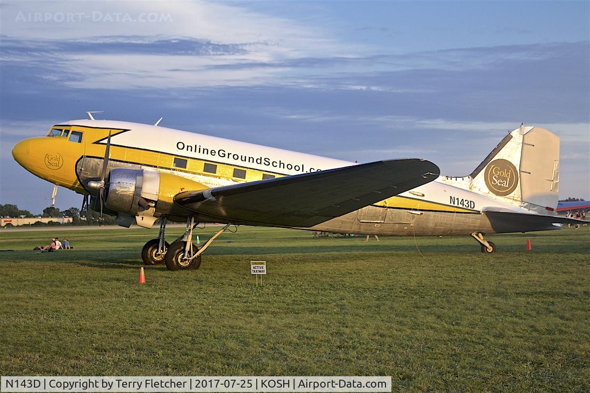 N143D, 1938 Douglas DC-3A-S4C4G C/N 2054, at 2017 EAA AirVenture at Oshkosh