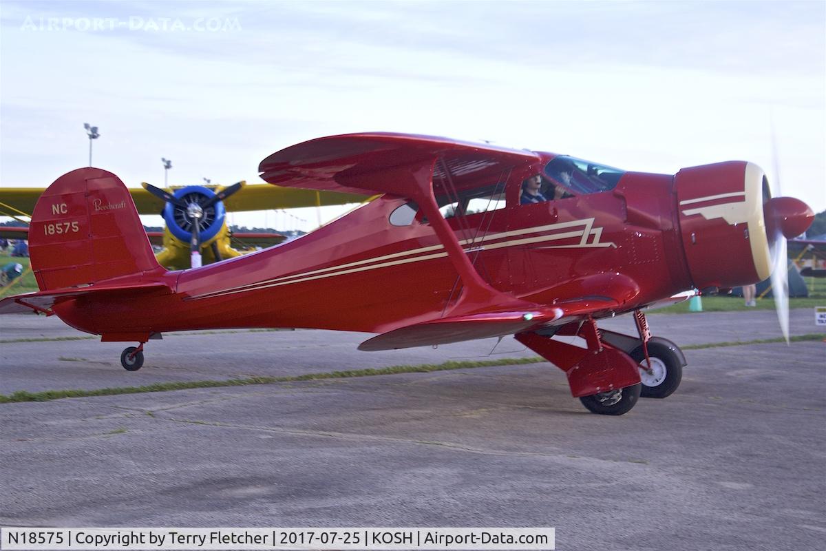 N18575, 1937 Beech D17S Staggerwing C/N 179, at 2017 EAA AirVenture at Oshkosh