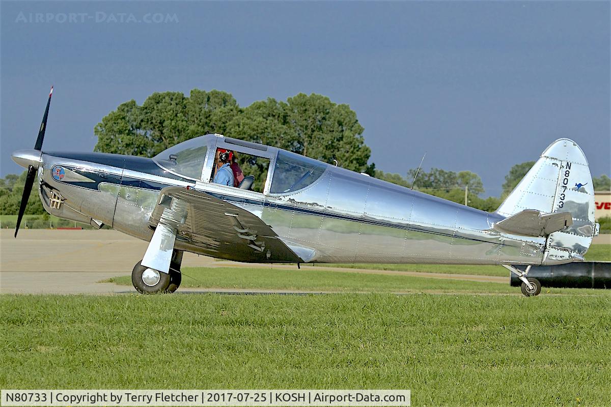 N80733, 1946 Globe GC-1B Swift C/N 136, at 2017 EAA AirVenture at Oshkosh