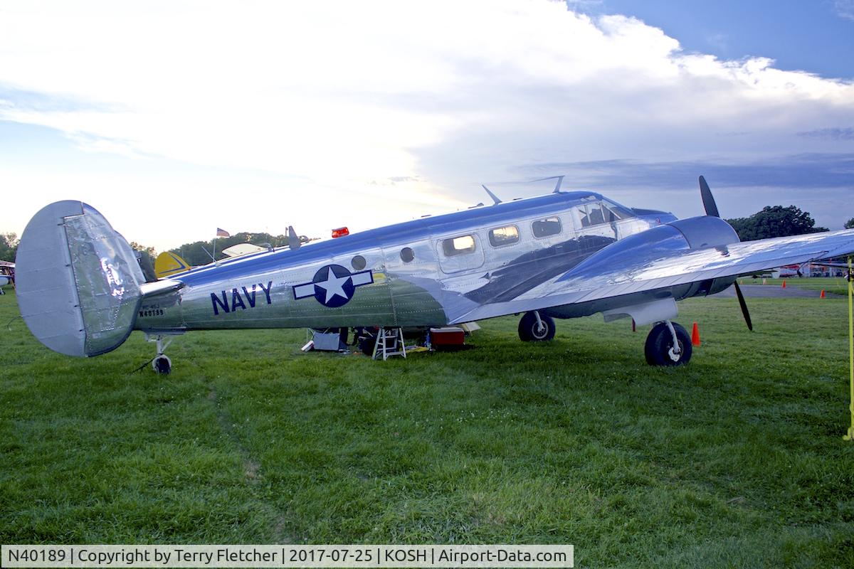N40189, 1943 Beech RC-45J Expeditor C/N 5523, at 2017 EAA AirVenture at Oshkosh