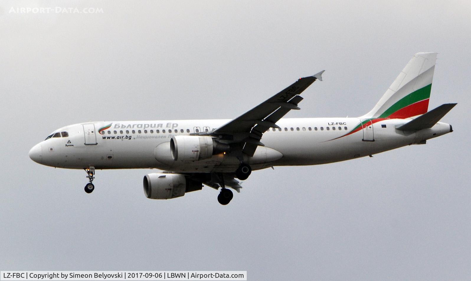 LZ-FBC, 2005 Airbus A320-214 C/N 2540, Landing at VarnaLBWN 6-9-2017