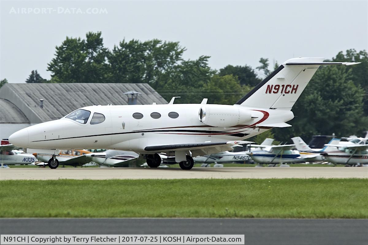 N91CH, 2009 Cessna 510 Citation Mustang Citation Mustang C/N 510-0201, At 2017 EAA AirVenture at Oshkosh