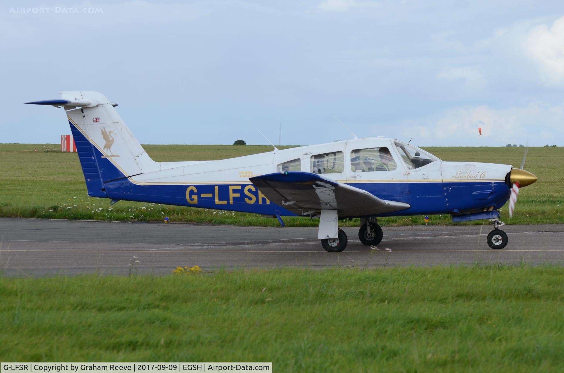 G-LFSR, 1979 Piper PA-28RT-201 Arrow IV Arrow IV C/N 28R-7918091, Departing from Norwich.