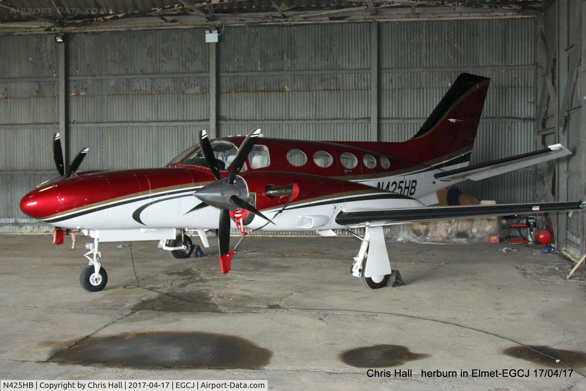 N425HB, 1981 Cessna 425 C/N 425-0073, at Sherburn in Elmet