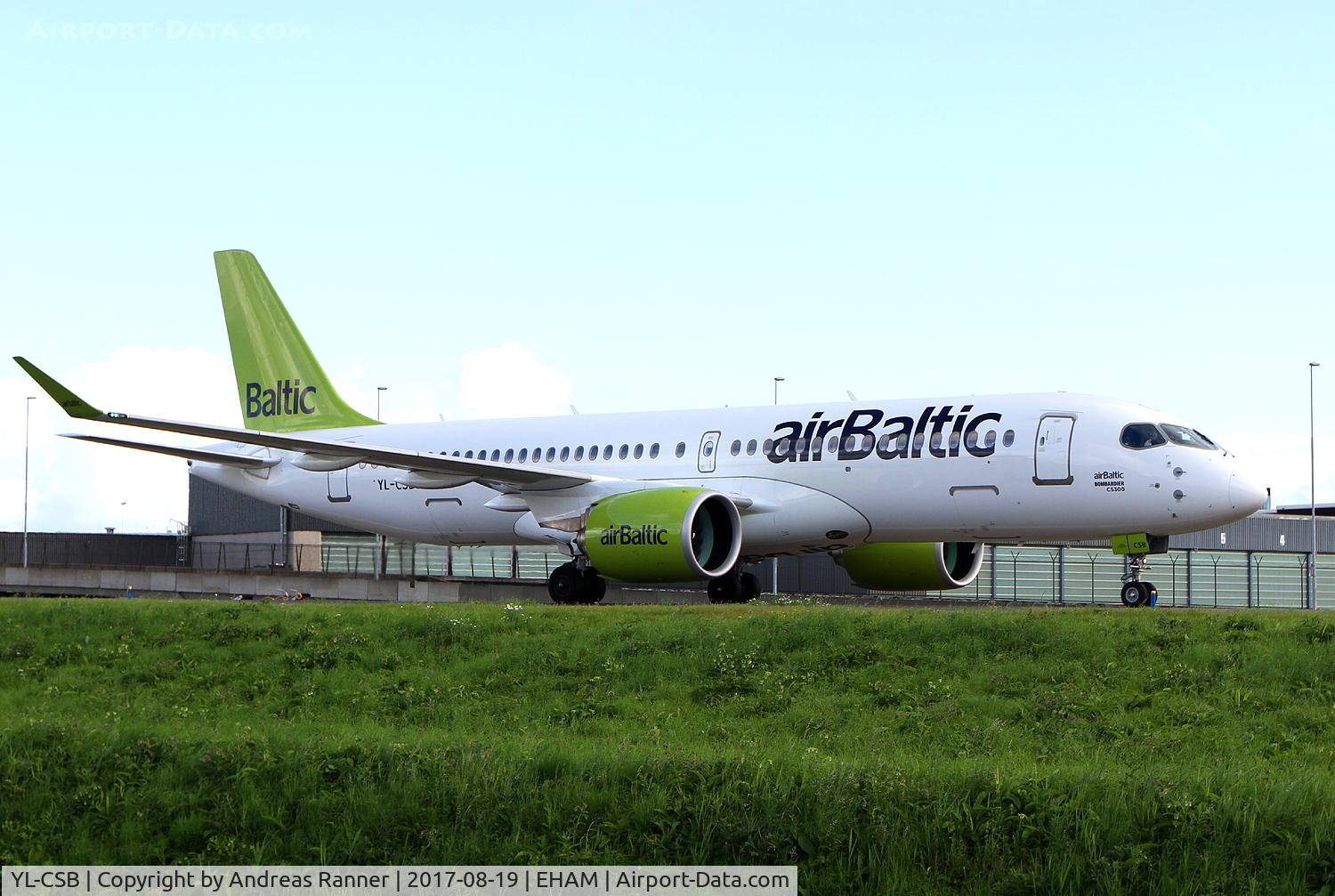 YL-CSB, 2016 Bombardier CSeries CS300 (BD-500-1A11) C/N 55004, Air Baltic CS300