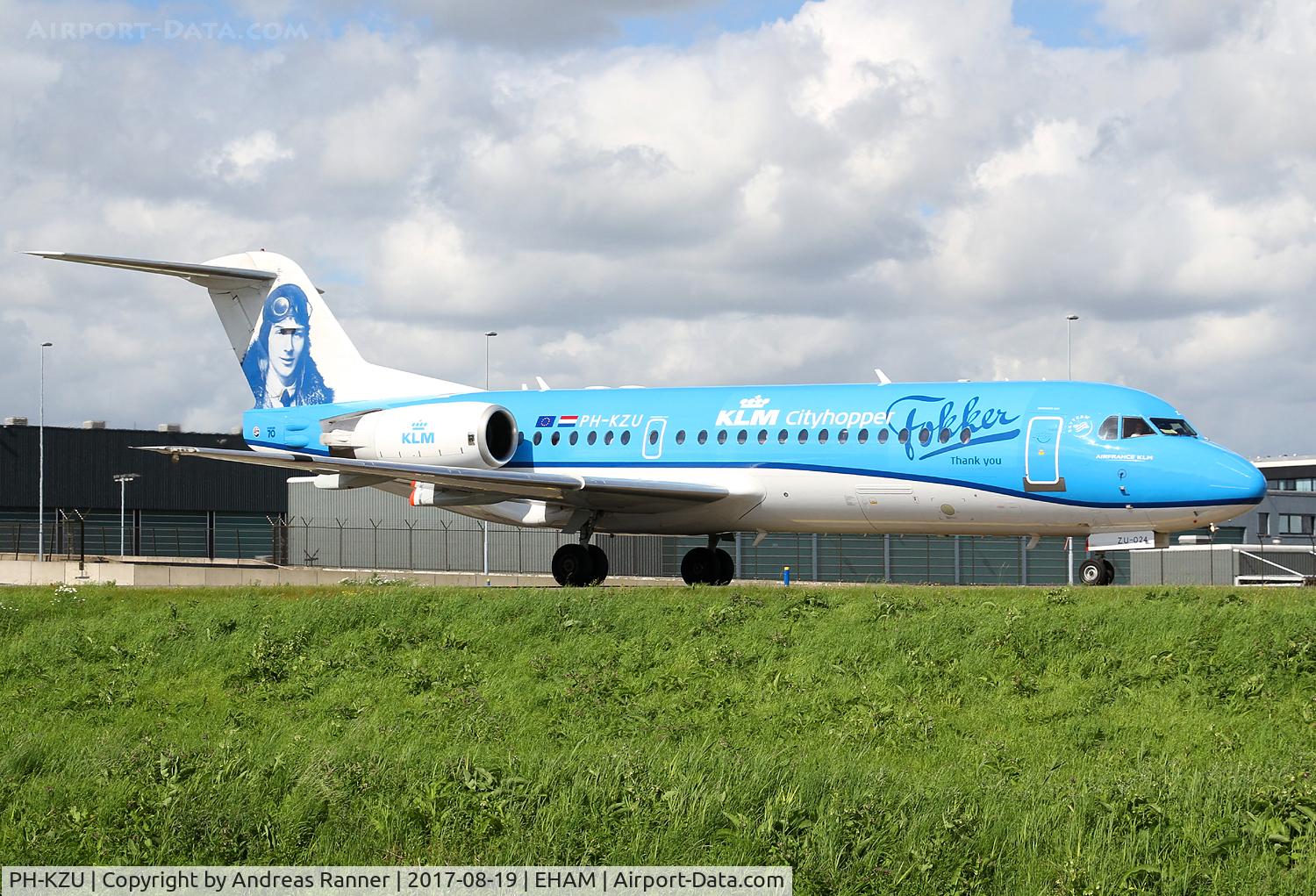 PH-KZU, 1995 Fokker 70 (F-28-0070) C/N 11543, KLM Cityhopper Fokker 70