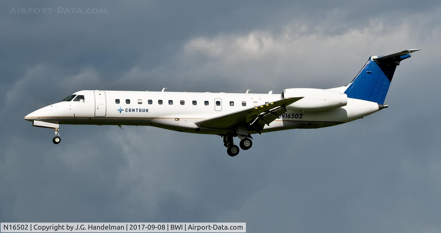 N16502, 1999 Embraer ERJ-135ER (EMB-135ER) C/N 145166, On final to 33L at BWI.