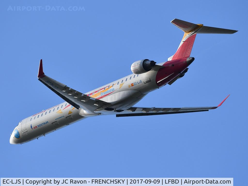 EC-LJS, 2010 Bombardier CRJ-1000ER NG (CL-600-2E25) C/N 19003, Iberia Regional / Air Nostrum IB8555 take off runway 29 to Madrid Barajas