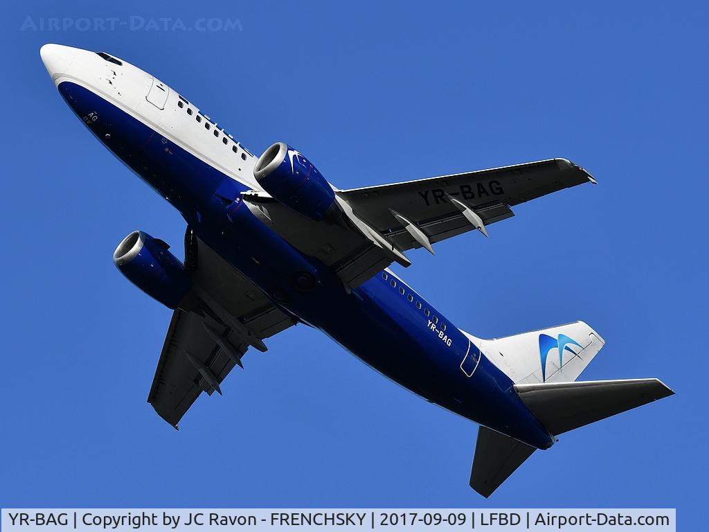 YR-BAG, 1990 Boeing 737-5L9 C/N 24778, OB140 Blue Air take off runway 29 to Bucharest (OTP)