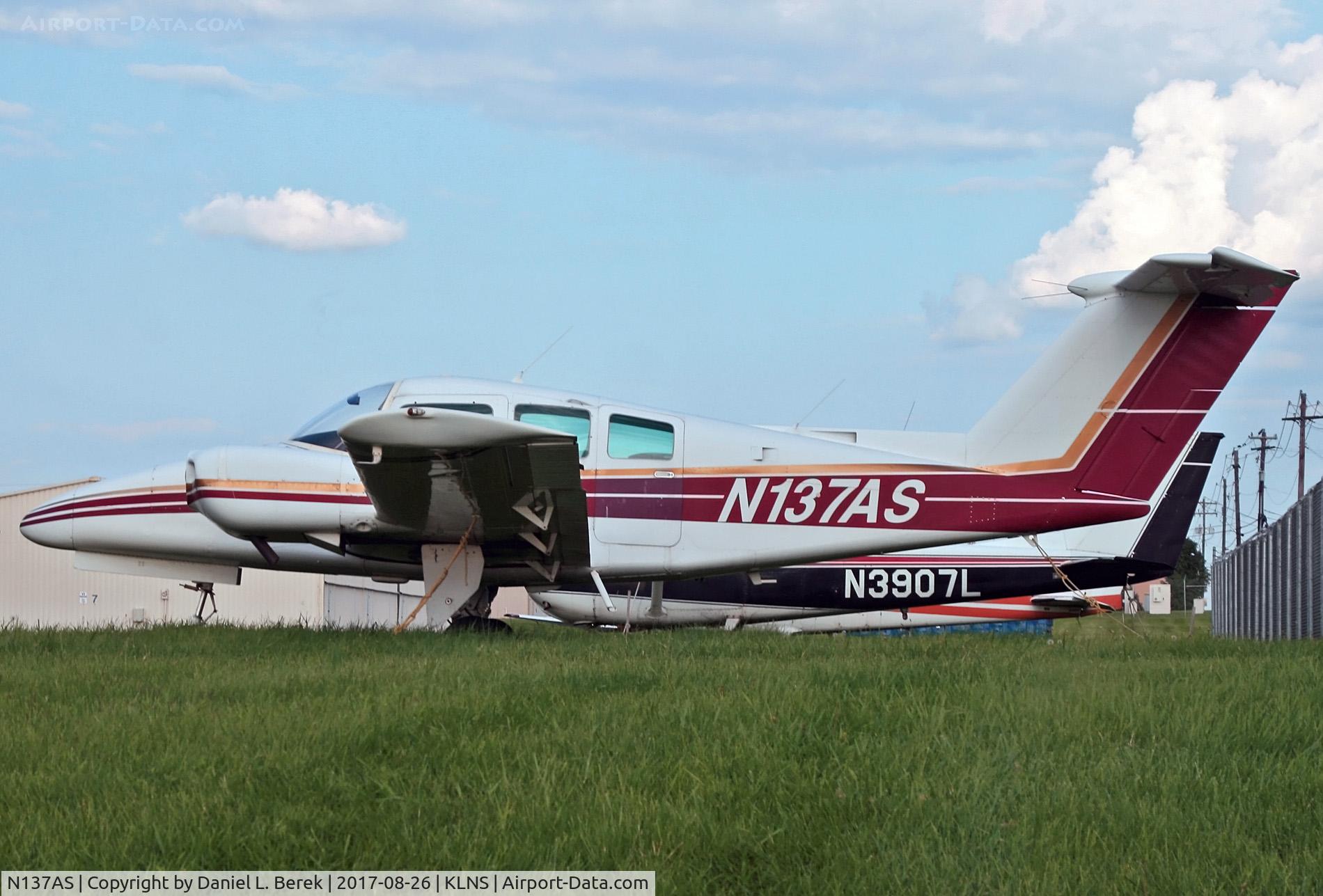N137AS, 1978 Beech 76 Duchess C/N ME-72, A venerable Dutchess awaits some maintenance.