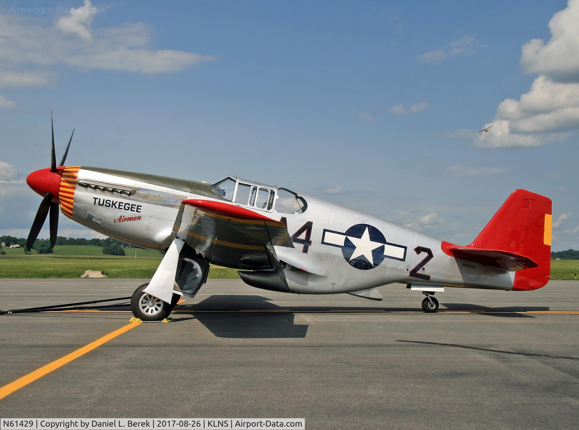 N61429, 1942 North American P-51C Mustang C/N 103-26199, This Mustang commemorates the service and bravery of the Tuskegee airmen.