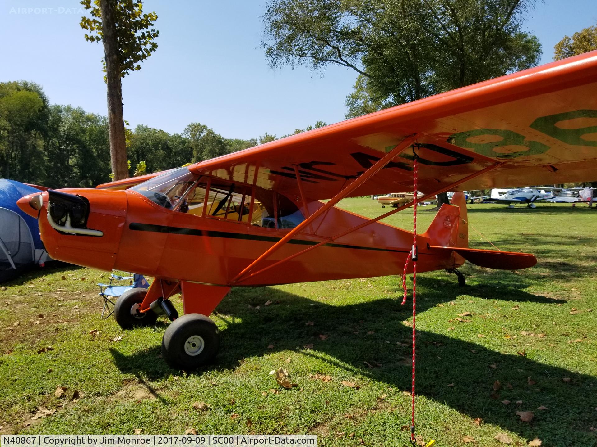 N40867, 1941 Piper J5A Cub Cruiser C/N 51172, At the annual Triple Tree Flyin