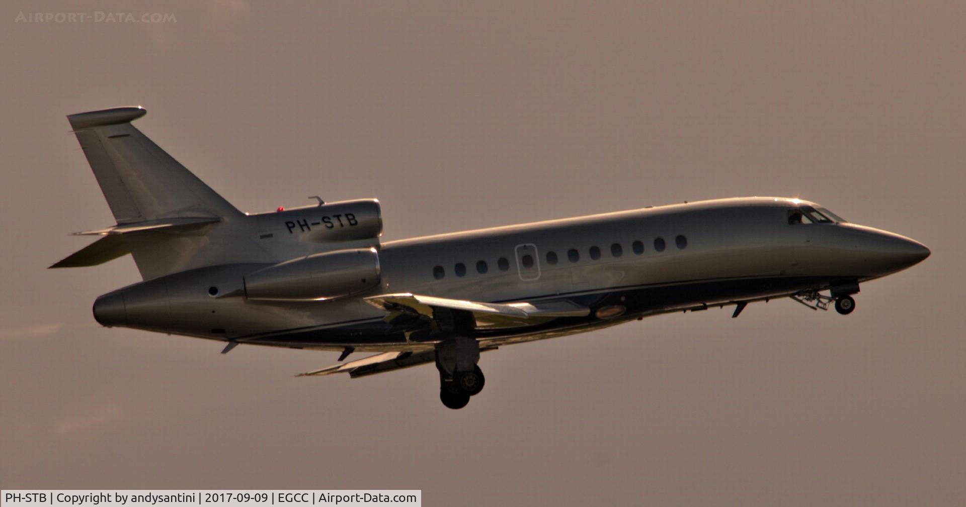 PH-STB, 2001 Dassault Falcon 900C C/N 194, just taken off from man egcc uk