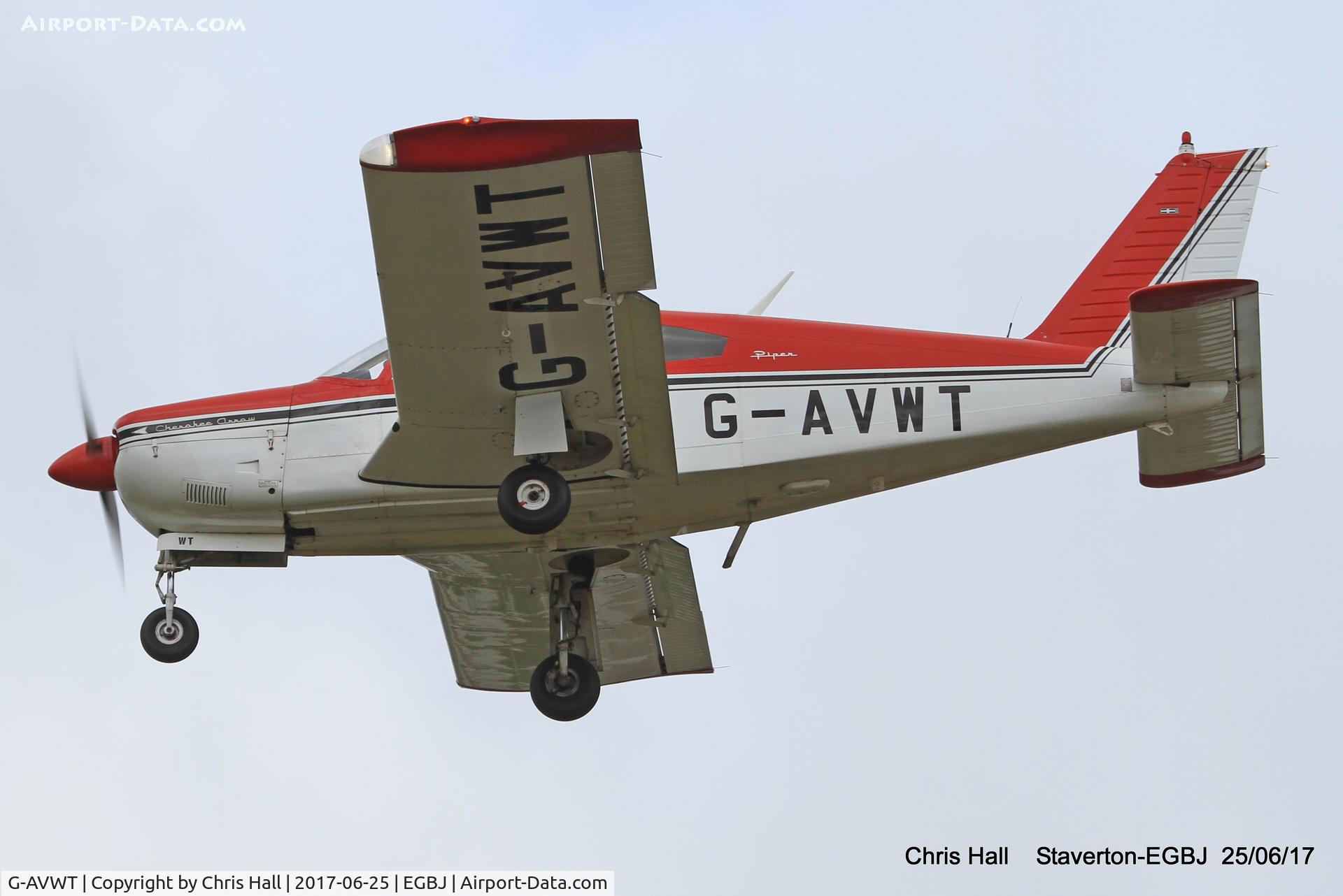 G-AVWT, 1968 Piper PA-28R-180 Cherokee Arrow C/N 28R-30362, Project Propeller at Staverton