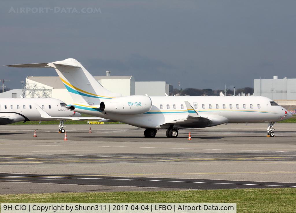 9H-CIO, 2013 Bombardier BD-700-1A10 Global 6000 C/N 9535, Parked at the General Aviation area...
