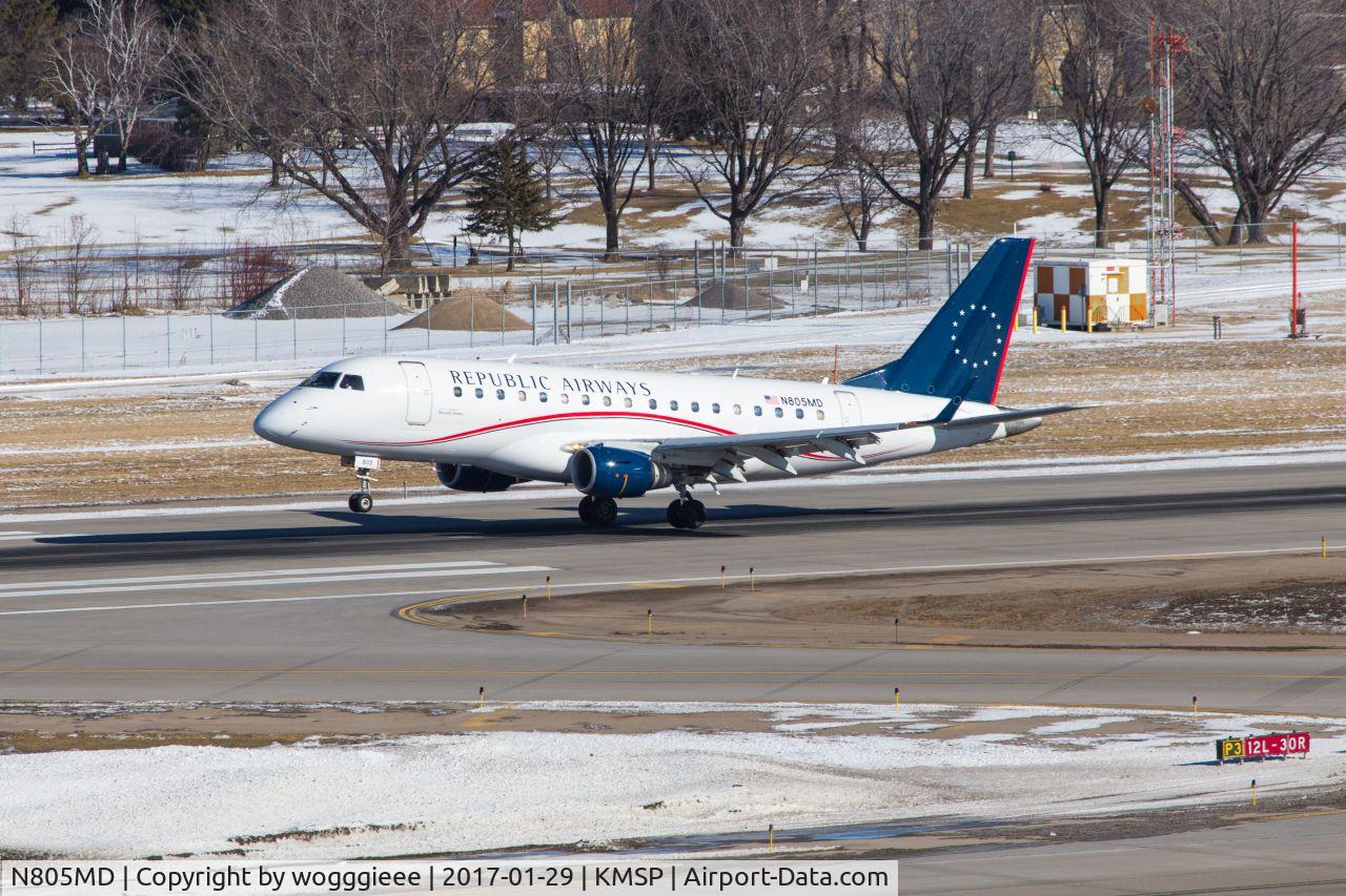N805MD, 2004 Embraer 170SU (ERJ-170-100SU) C/N 17000018, Republic landing 30R