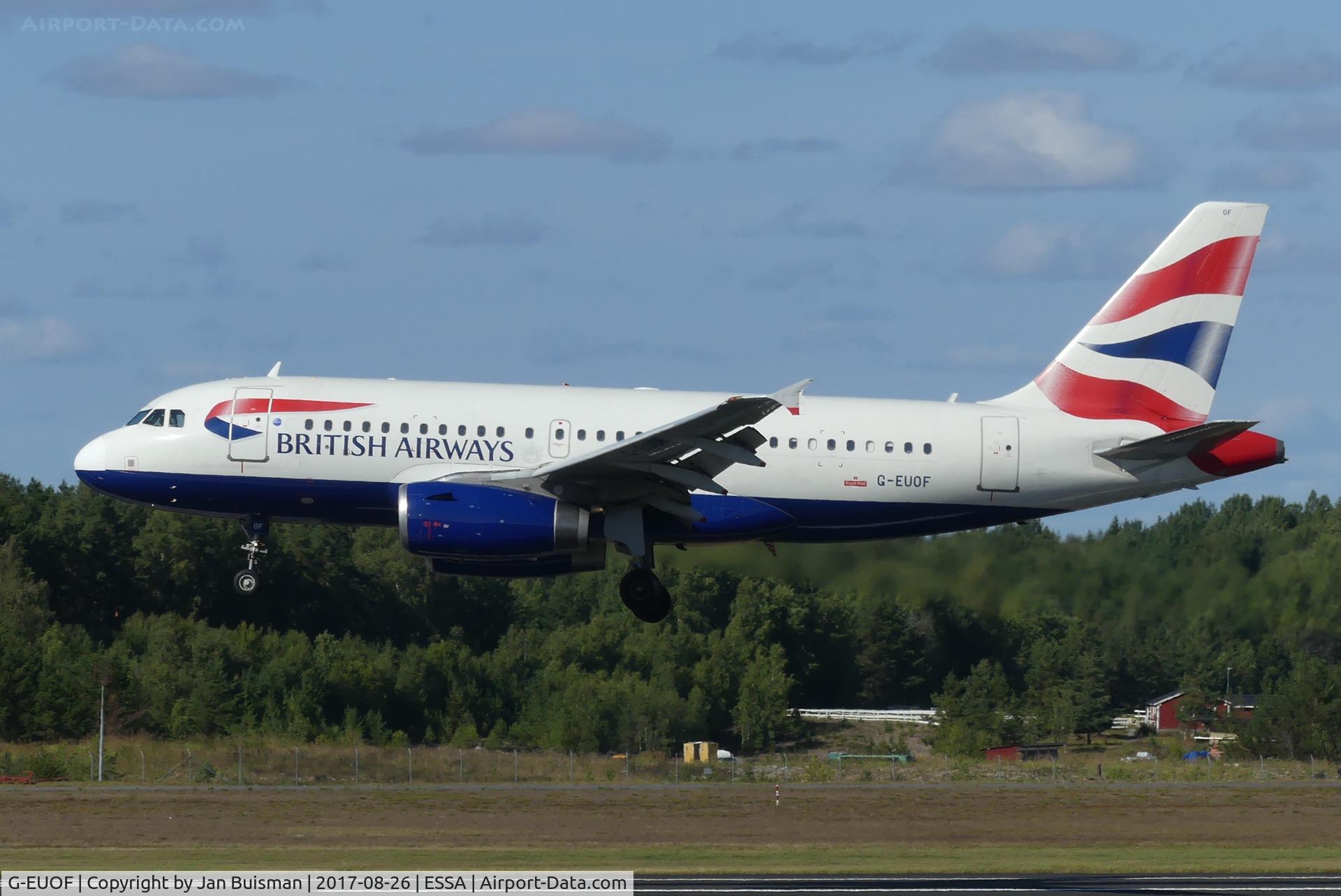 G-EUOF, 2001 Airbus A319-131 C/N 1590, British Airways