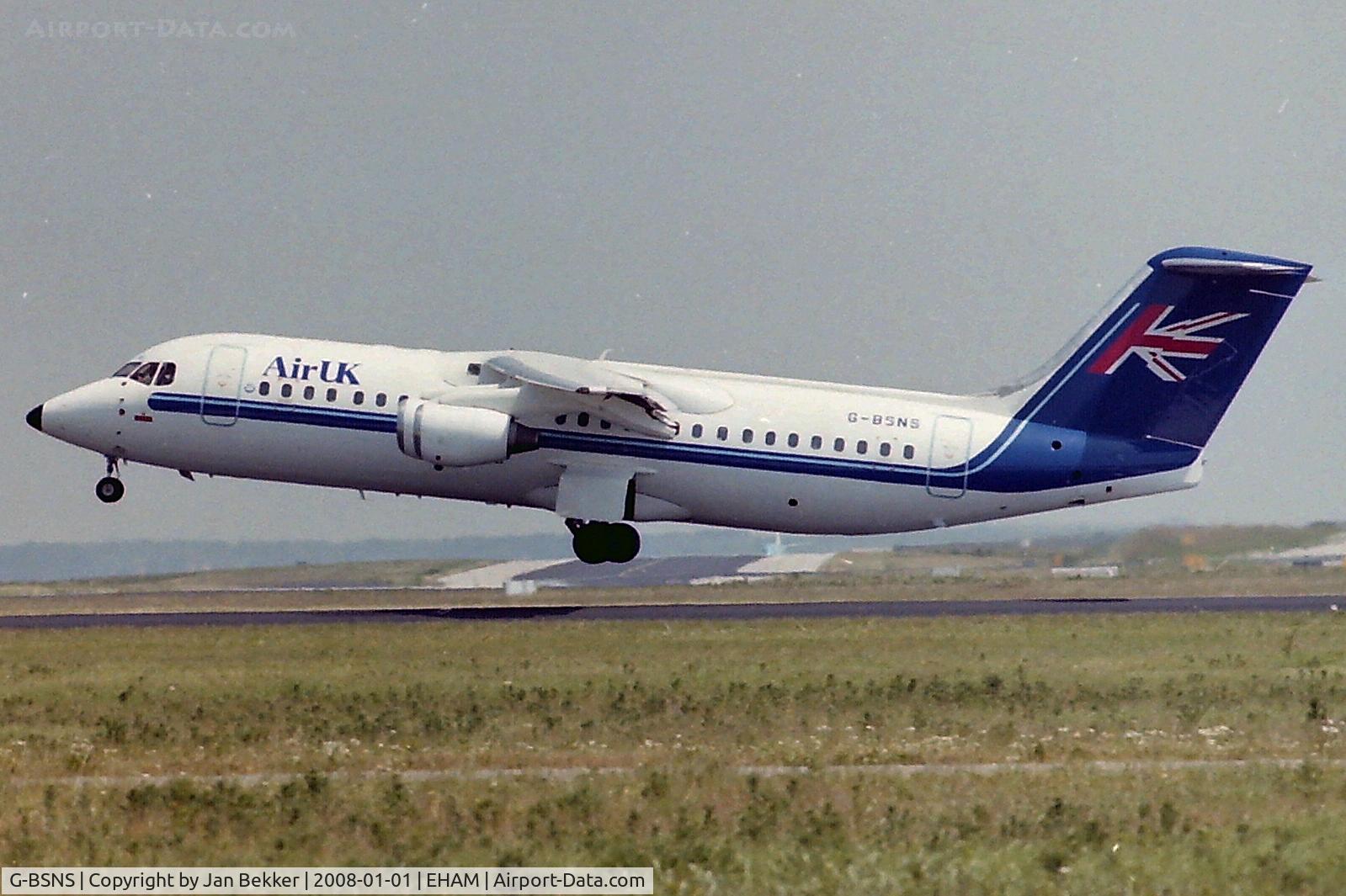 G-BSNS, 1990 British Aerospace BAe.146-300 C/N E3169, Schiphol Amsterdam around 1996