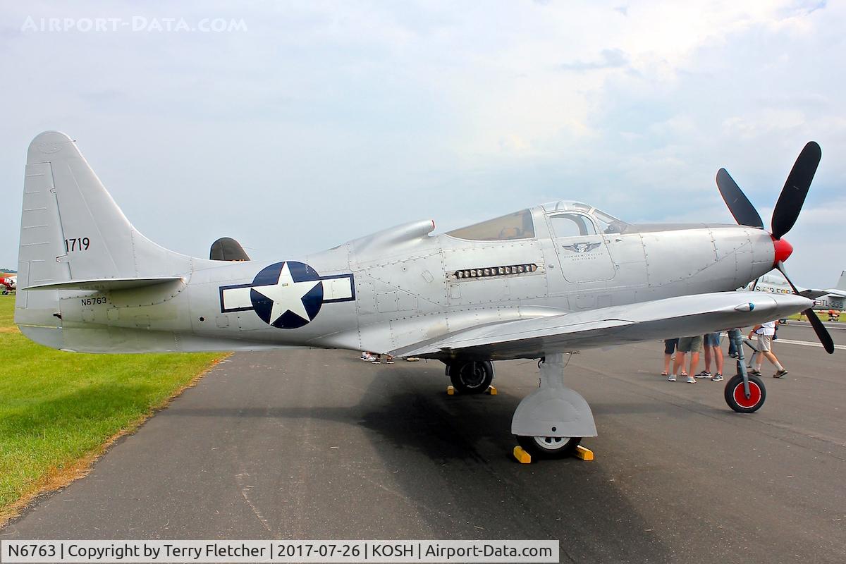 N6763, 1946 Bell P-63F Kingcobra C/N 296E1-1R, At 2017 EAA AirVenture at Oshkosh