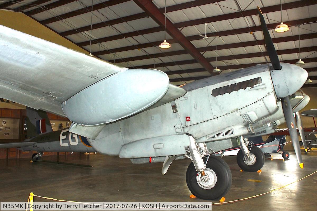 N35MK, 1946 De Havilland DH-98 Mosquito TT.35 C/N RS-712, At the Pioneer Airfield hangar at the EAA Museum at Oshkosh