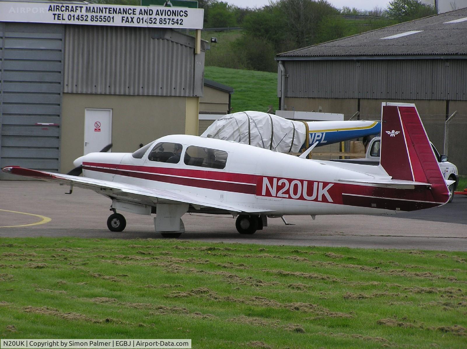 N20UK, 1976 Mooney M20F Executive C/N 22-1380, Mooney at Staverton airport