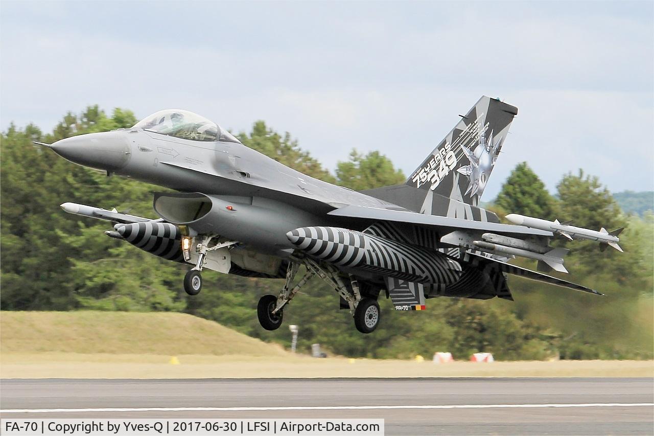 FA-70, SABCA F-16AM Fighting Falcon C/N 6H-70, SABCA F-16AM Fighting Falcon, On final rwy 29, St Dizier-Robinson Air Base 113 (LFSI) Open day 2017