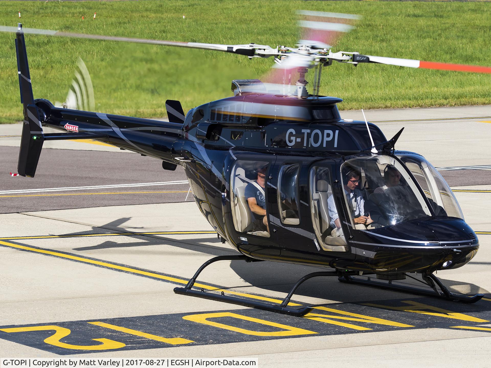 G-TOPI, 2015 Bell 407 C/N 54640, about to taxi