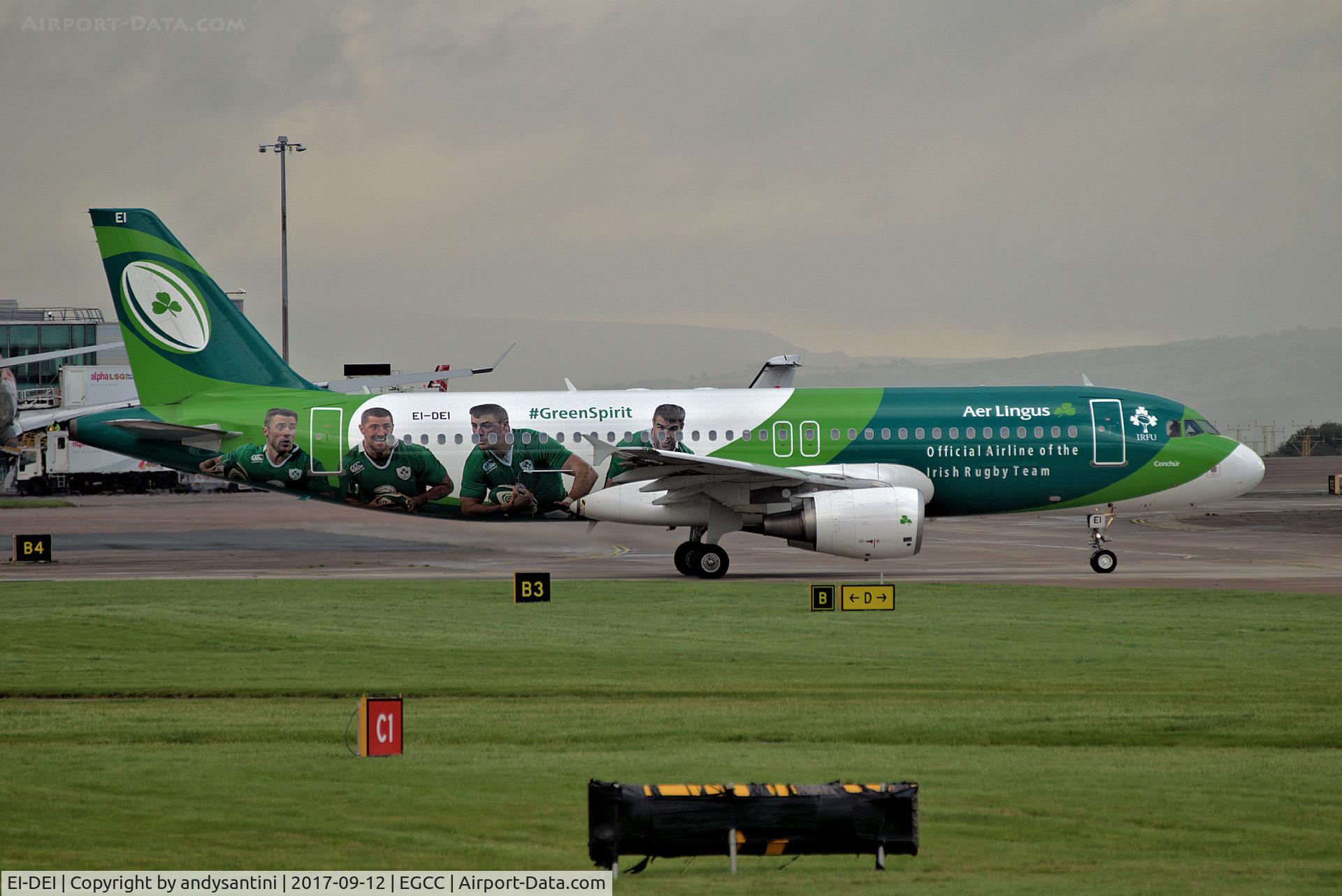 EI-DEI, 2005 Airbus A320-214 C/N 2374, taxing for take off on runway [23L @ EGCC uk]