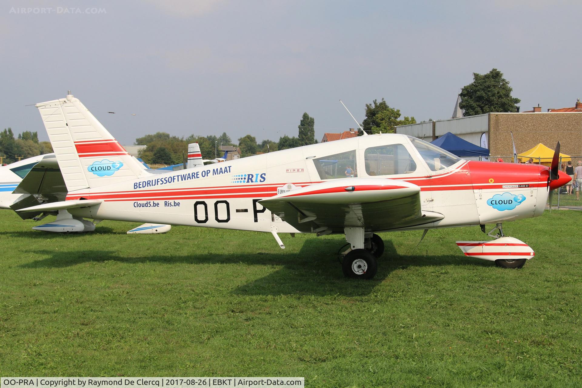 OO-PRA, 1972 Piper PA-28-140D C/N 28-7125218, At Wevelgem.