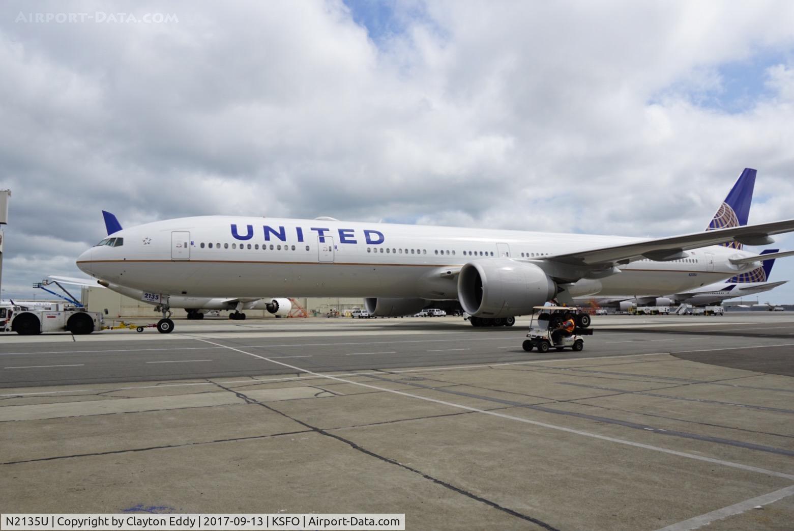N2135U, 2017 Boeing 777-300/ER C/N 62646, SFO 2017.