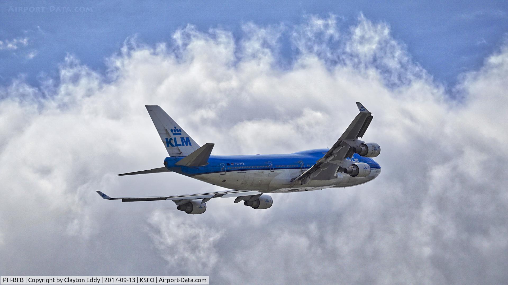 PH-BFB, 1989 Boeing 747-406 C/N 24000, Departing SFO. 2017.