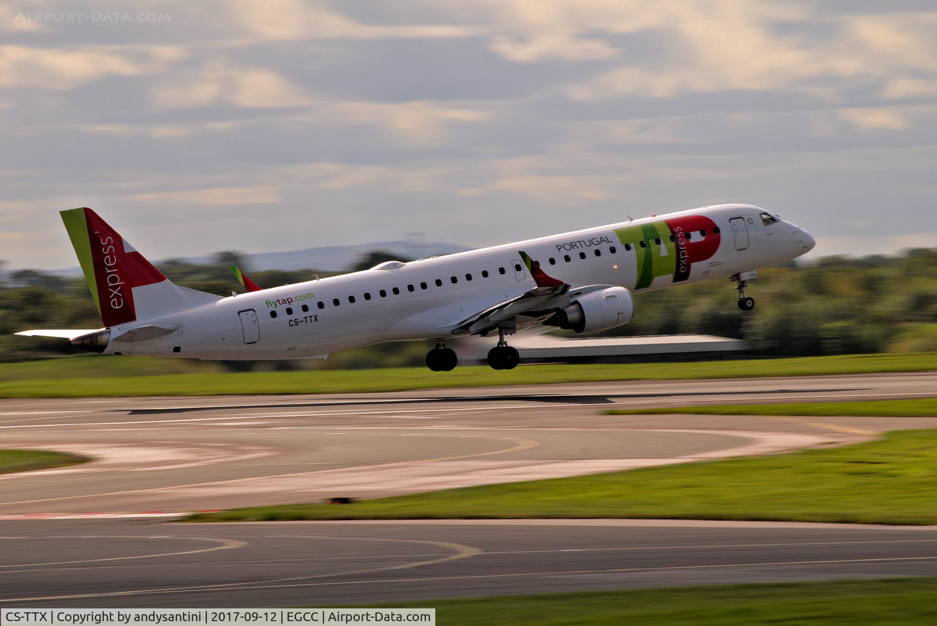 CS-TTX, 2011 Embraer 195LR (ERJ-190-200LR) C/N 19000429, just taken off from egcc uk.