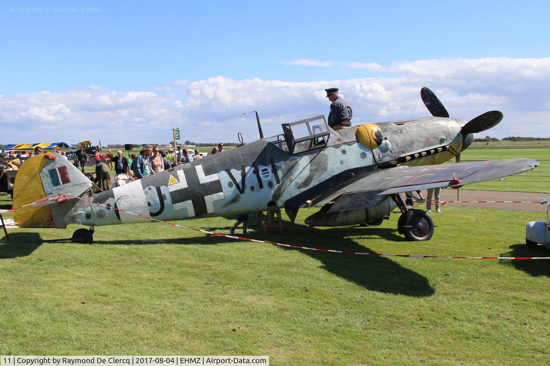 11, Messerschmitt Bf-109G-5 C/N 15343, Shot down by U.S. P-47 Thunderbolt near Moerkapelle,the Netherlands. Wreckage was recovered in 1978 and restored for static display by Vliegend Museum Seppe (EHSE).
Exhibited during the 