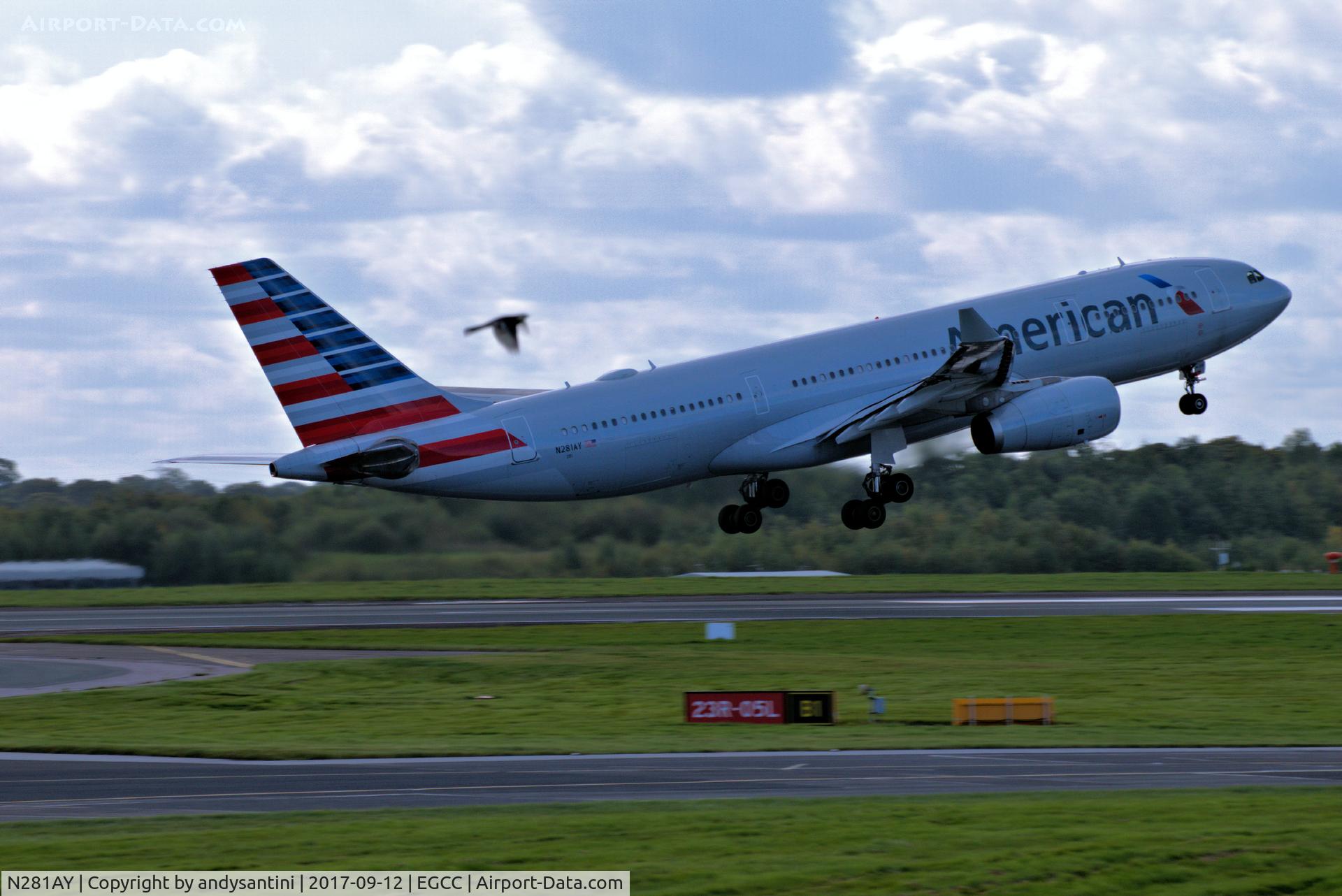 N281AY, 2009 Airbus A330-243 C/N 1041, just taken off from egcc uk.