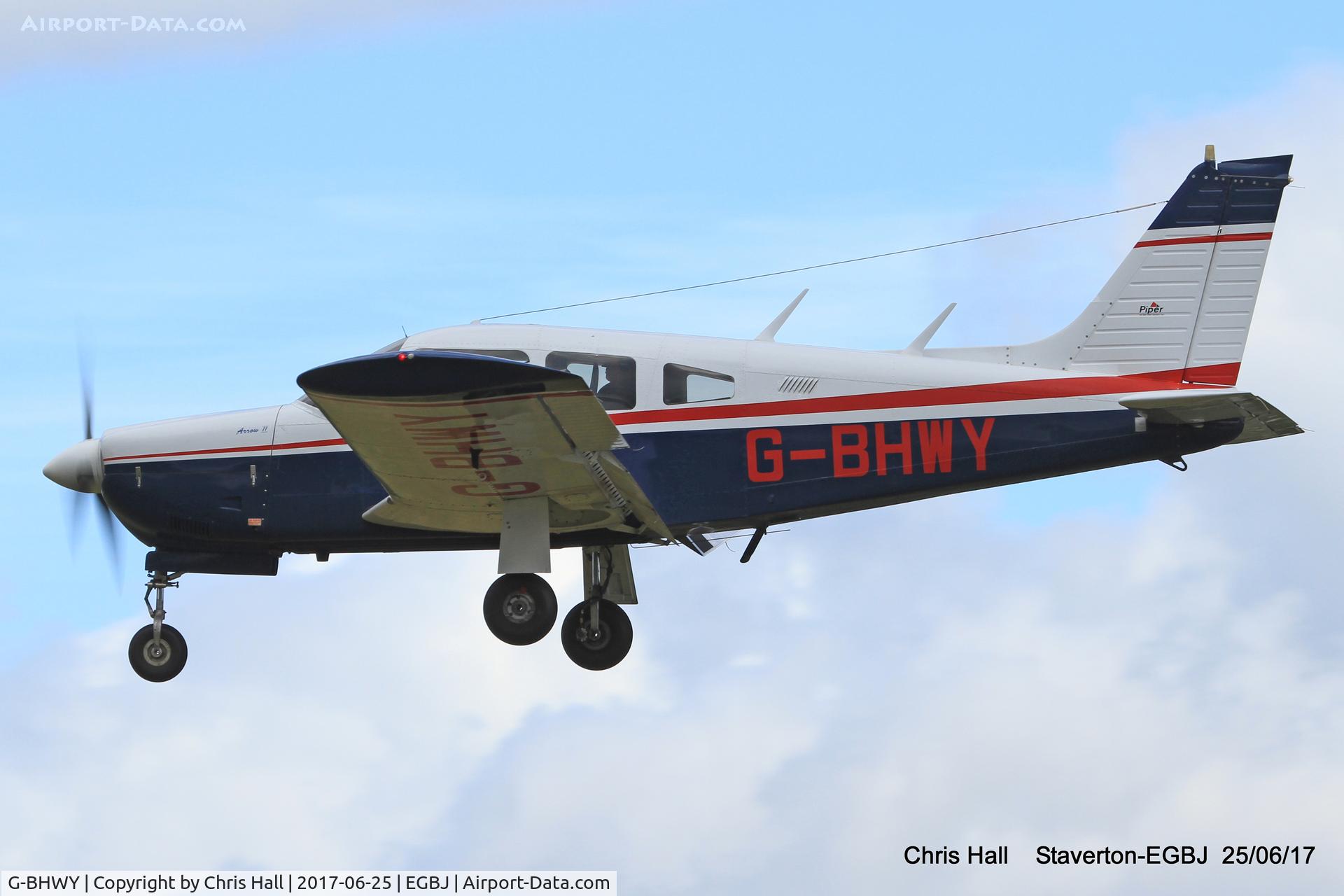 G-BHWY, 1973 Piper PA-28R-200-2 Cherokee Arrow II C/N 28R-7435059, Project Propeller at Staverton