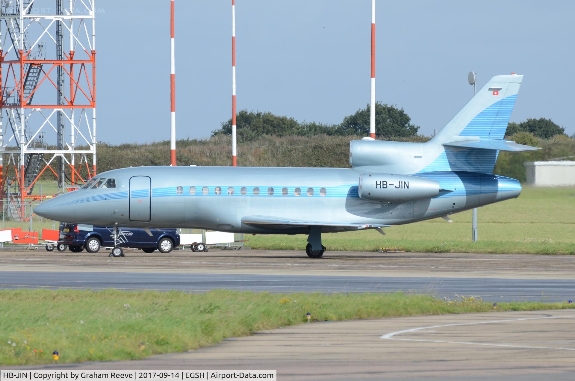 HB-JIN, 2002 Dassault Falcon 900EX C/N 107, Parked at Norwich.
