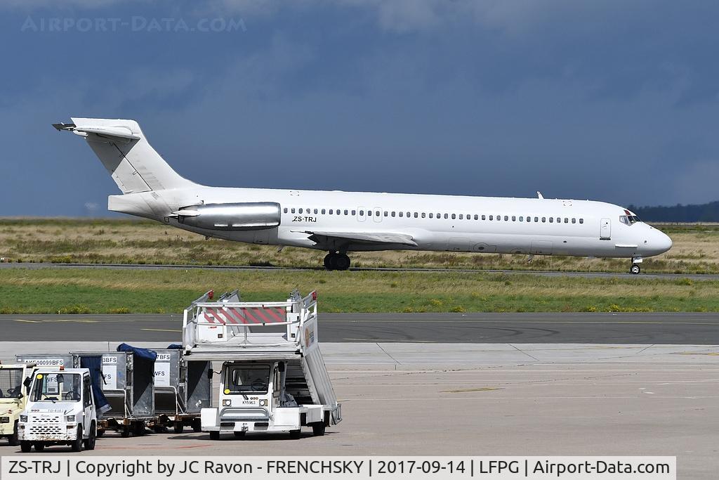 ZS-TRJ, 1989 McDonnell Douglas MD-87 (DC-9-87) C/N 49829, Gryphon Airlines UG1314 from Sfax (SFA)