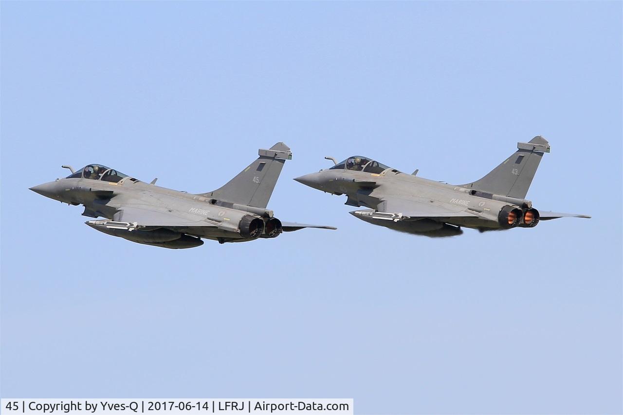 45, 2015 Dassault Rafale M C/N 45, Dassault Rafale M, Take off rwy 26, Landivisiau Naval Air Base (LFRJ) Tiger Meet 2017