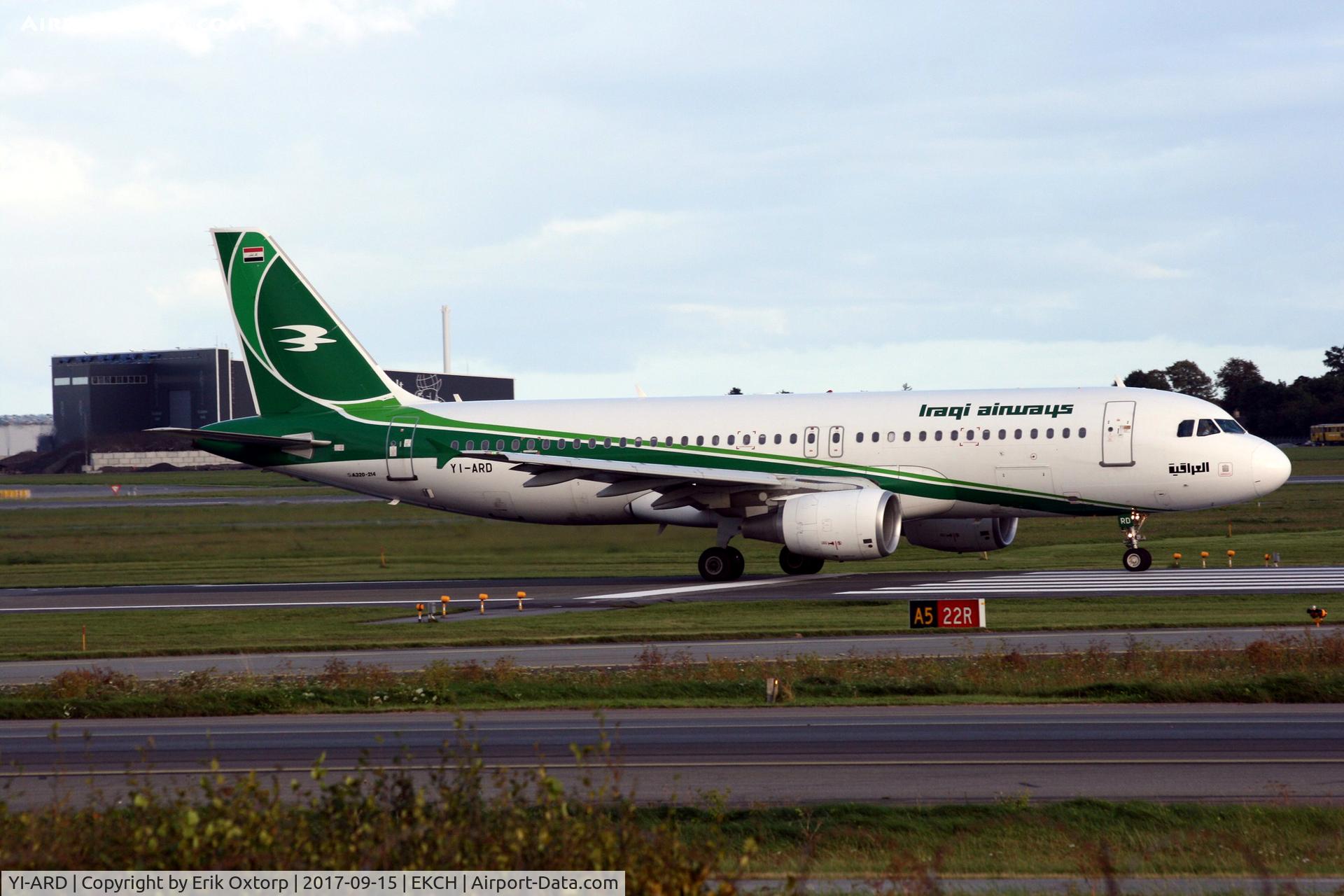 YI-ARD, 2013 Airbus A320-214 C/N 5464, YI-ARD taking off rw 22R