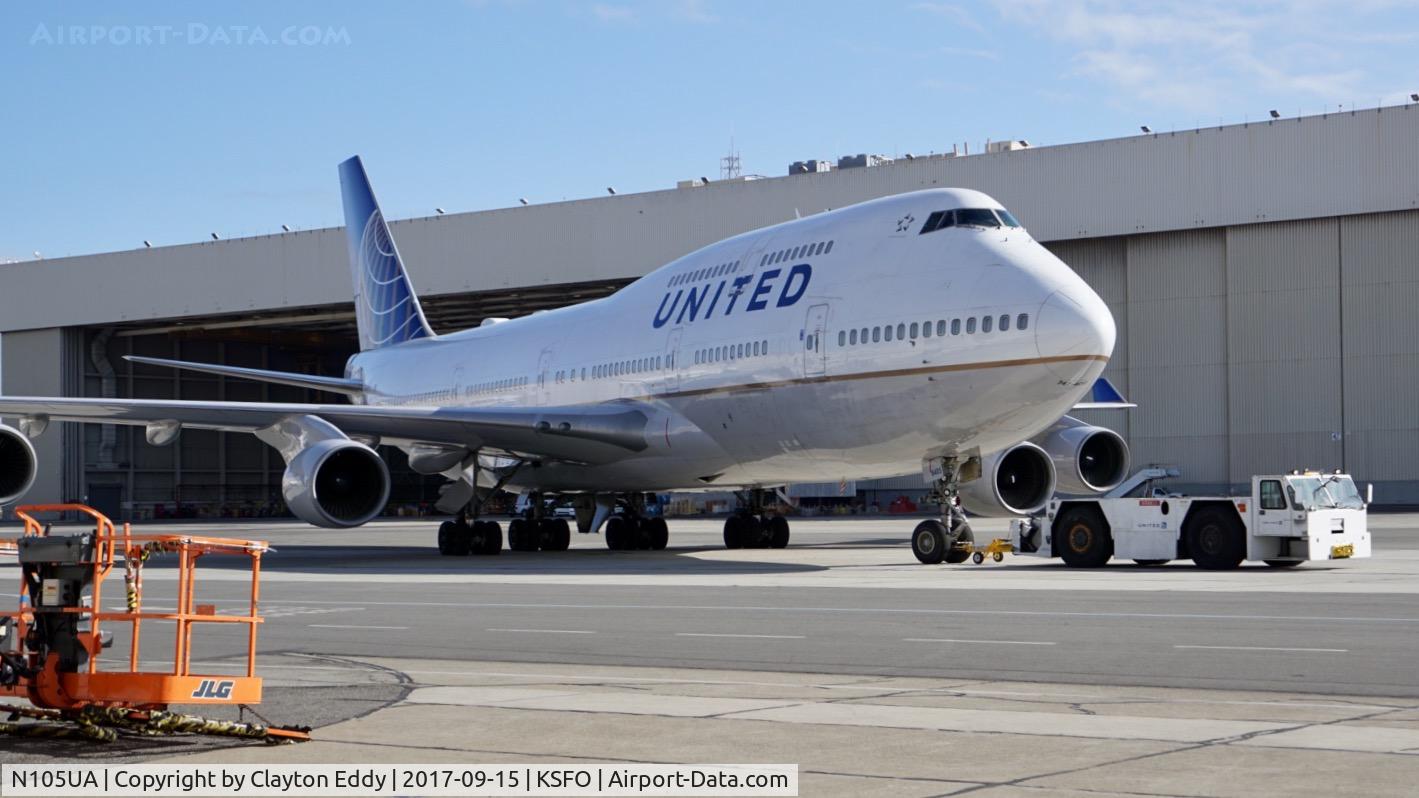 N105UA, 1994 Boeing 747-451 C/N 26473, SFO 2017.
