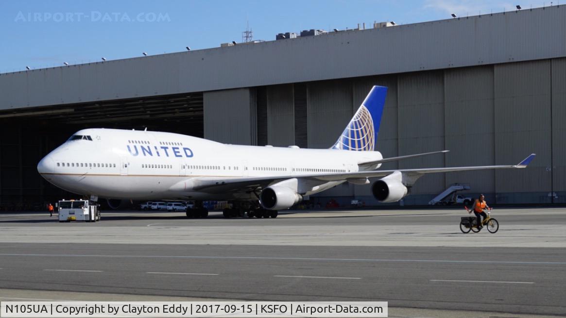 N105UA, 1994 Boeing 747-451 C/N 26473, SFO 2017.