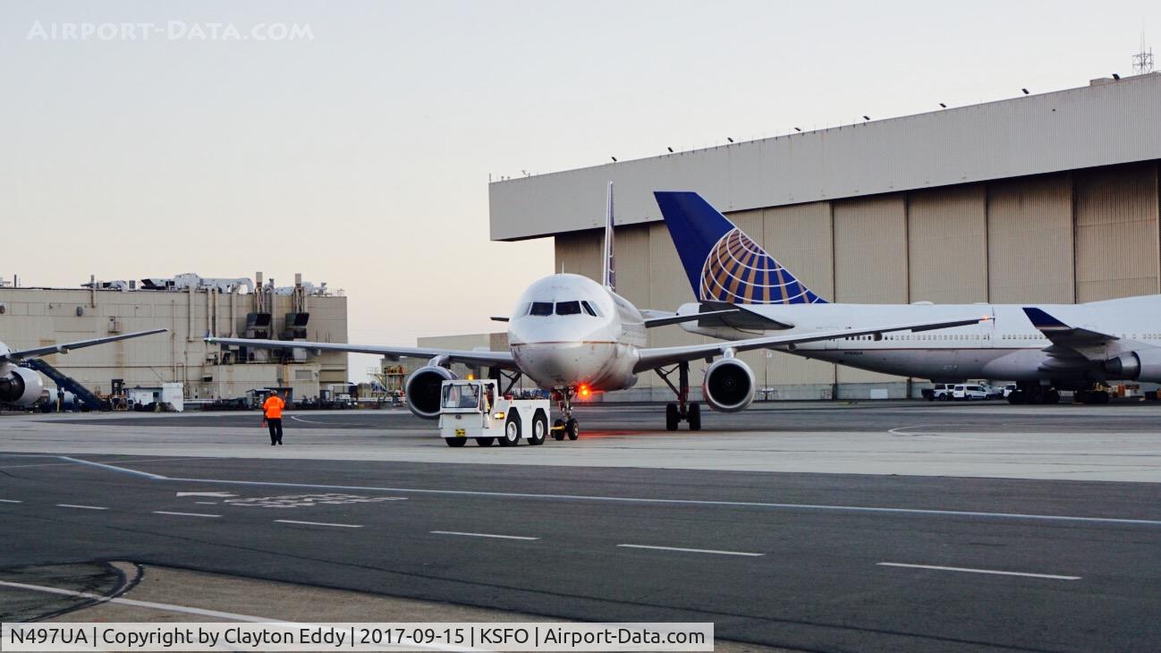 N497UA, 2002 Airbus A320-232 C/N 1847, SFO 2017.